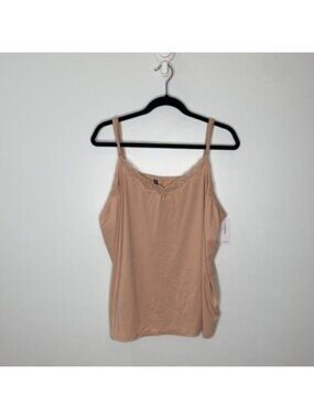 Ti Voglio Women Nude With Lace Trim Soft Undergarment Camisole Plus Size 4X